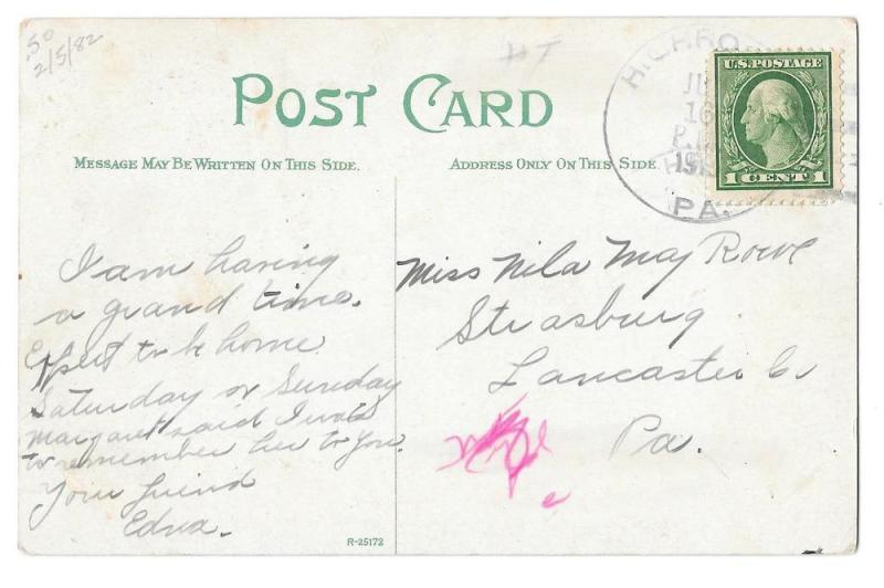 York PA High School Vintage Postcard Maltese Cross