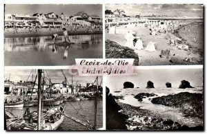 Modern Postcard Saint Gilles Croix De Vie Beach Harbor Rocks Zion