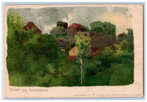 1955 Houses Trees View Eger Die Kaiserburg Cheb Czechia Posted Vintage Postcard