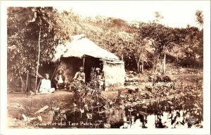 RPPC Postcard Grass Hut and Taro Patch Native Scene Hawaii TH 1950s