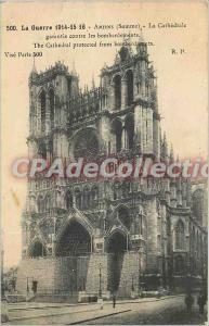 Postcard The Old War 1914 14 16 Amines (Somme) The Cathedral guarantee agains...