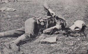 Military Soldier Digging In Quick