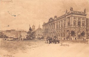 A140 Germany 1903 Artist Card signed Carl Jander Berlin Schlossplatz postcard