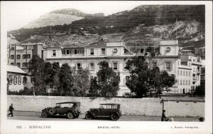 Gibraltar Bristol Hotel Classic Cars Vintage Roisin Real Photo Postcard