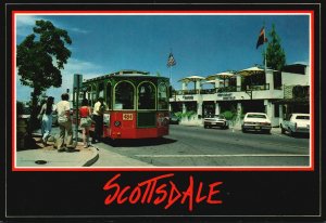 Vintage Postcard Shuttle Bus Service Resort Area Scottsdale Arizona AZ