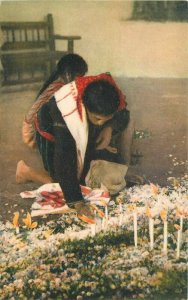 Central America Guatemala Native Woman Lightening Candles Postcard 21-2635