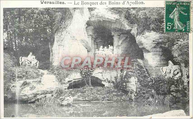 Postcard Old Versailles Grove of Apollo's Baths