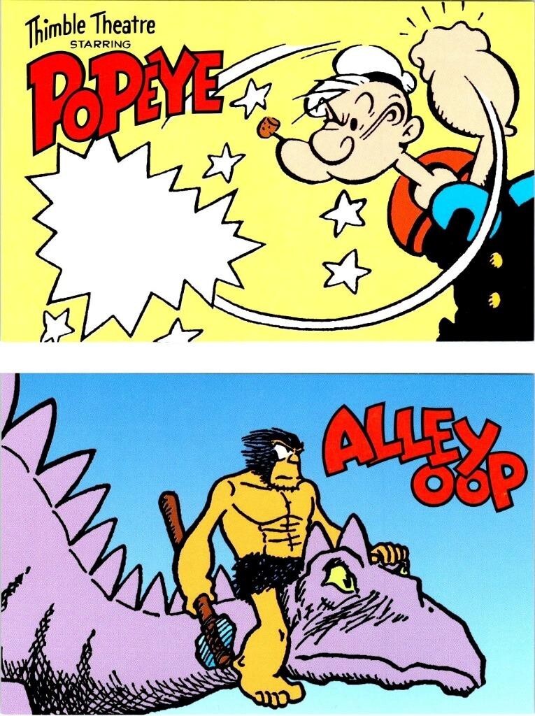 2 1995 usps postcards comic strips popeye ec segar alley oop vt