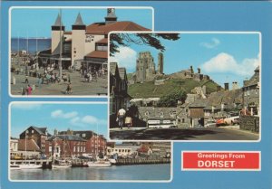 Dorset Postcard - Greetings, Bournemouth, Poole, Corfe Castle RR18122