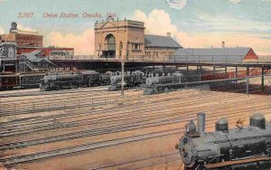 Union Station Railroad Depot Omaha Nebraska 1915 postcard