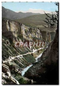 Postcard Modern Verdon Gorge Road between Castellane and Point Sublime defile...