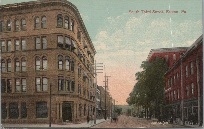 Postcard South Third Street Easton PA