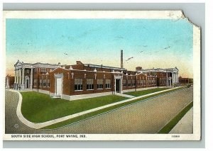 1920s-30 Postcard South Side High School Fort Wayne Indiana Curt Teich Posted 