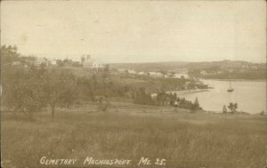 Machiasport ME Cemetery c1910 Real Photo Postcard