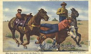 Roping Cattle Western Cowboy, Cowgirl Unused 