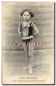 Old Postcard Mico Reminder Small prodigy in his exercises & # 39acrobatie TOP