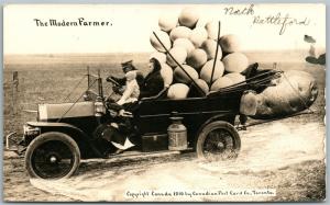 BATTLEFORD CANADA Stoddard-Dayton CAR EXAGGERATED EGGS REAL PHOTO POSTCARD RPPC