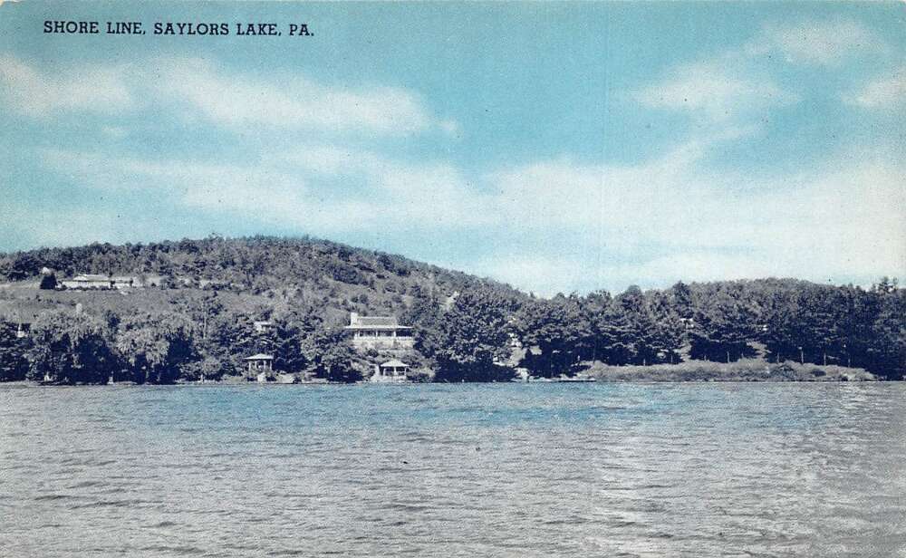Saylors Lake Pennsylvania Shore Line Scenic View Vintage Postcard