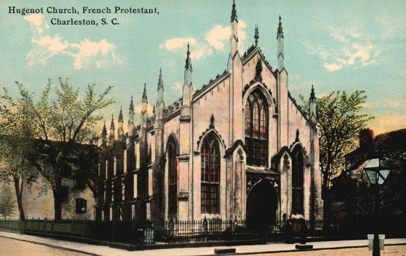 Vintage Postcard 1910's Hugenot Church French Protestant Charleston So. Carolina
