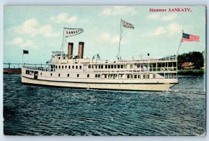 1910 Massachusetts MA Vintage Postcard Steamer Sankaty Ship Exterior View Ferry