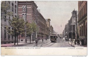 LONDON , Ontario , Canada , PU-1908 ; Richmond Street , North from G.T.R. Depot