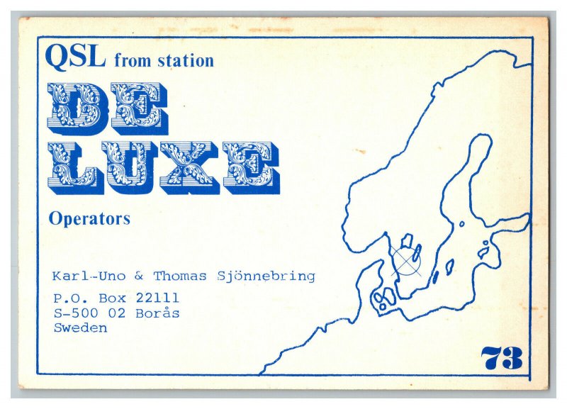 Postcard QSL Radio Card From Sweden 