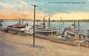 Memphis Tennessee birds eye view levee from The Bluff antique pc BB2994