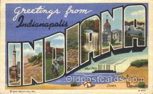 Indianapolis, Indiana, USA Large Letter Town 1945 light crease right top edge...