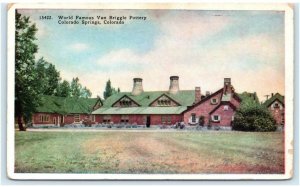 COLORADO SPRINGS, CO Colorado ~ Famous VAN BRIGGLE POTTERY c1920s Postcard