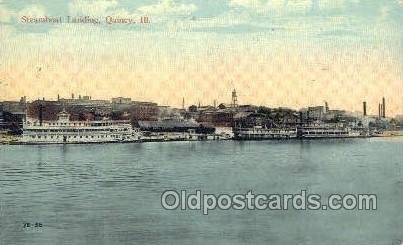 Steamboat Landing, Quincy, Illinois, USA Ferry Boats, Ship 1917 