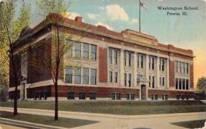 Peoria Illinois 1915 Postcard Washington School