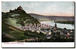 Postcard Old Braubadt und die Marksburg