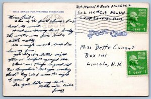 1949 FALMOUTH HEIGHTS CAPE COD MASSACHUSETTS BATHING BEACH LINEN POSTCARD