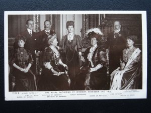 Royal Portrait H.M KING & QUEEN Royal Gathering at Windsor c1907 RP Postcard