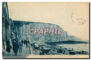 Old Postcard Ault La Digue Promenade Beach and Cliffs