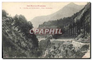 Old Postcard The High Pyrenees Gorge Bridge St Lauveur Napoleon