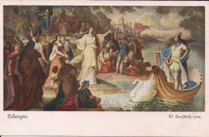 OPERA, Wagner, Lohengrin Arriving Worms, Swan Boat, Artist Signed 1930s, Music