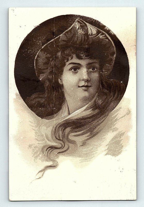 1880's-90's Fleischmann & Co. Compressed Yeast Beautiful Lady Image P156