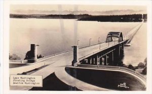 Washington Seattle Lake Washington Floating Bridge Real Photo RPPC