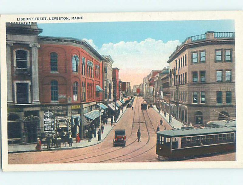 Unused W-Border STREET SCENE Lewiston Maine ME hs3284