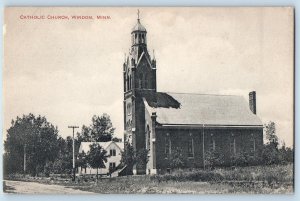 c1910's Catholic Church Building Cross Tower Windom Minnesota Antique Postcard