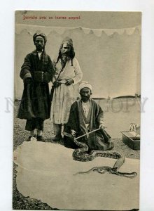 3150654 PERSIA IRAN Dervish with a huge snake Vintage postcard