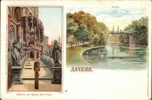 Anvers Antwerp Belgium Calvaire de L'Eglise Saint Paul c1900 Postcard