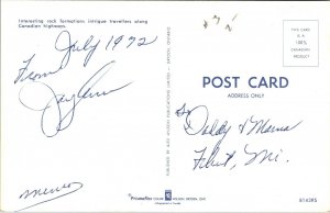 Canadian Hwy Rock Formations Old Car Postcard VTG UNP WOB Note VTG Vintage  