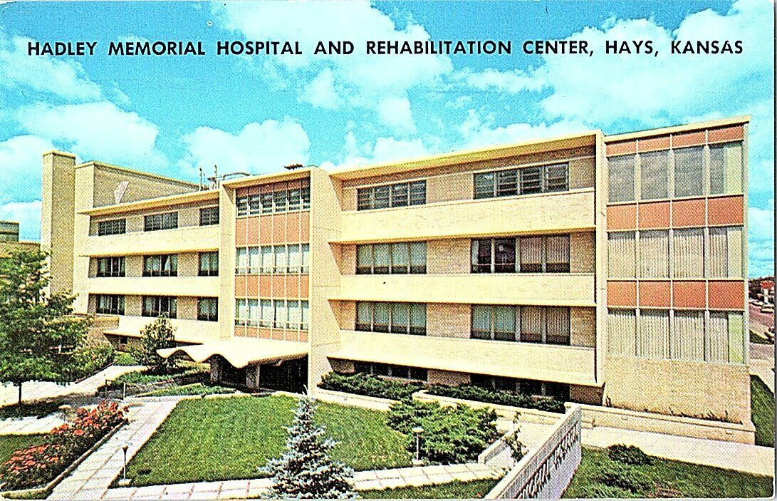 Hadley Memorial Hospital Rehab Ctr Hays KS Vintage Postcard Standard