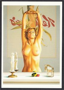 Woman Before a Mirror No 2 by Mel Ramos Nude Pop Art Pinup Postcard