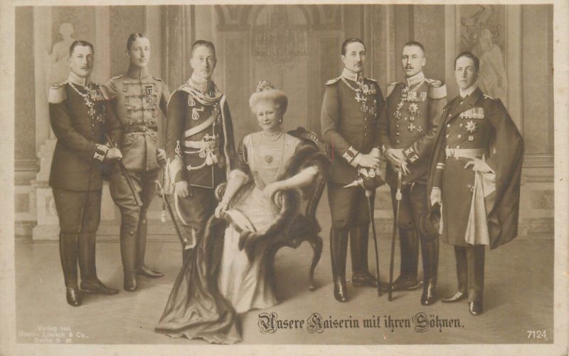 German imperial family Kaiser Wilhelm II & Victoria Luise with their sons