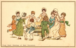 Vintage Postcard Dancing Around In A Circle Early Drawings Of Kate Greenaway