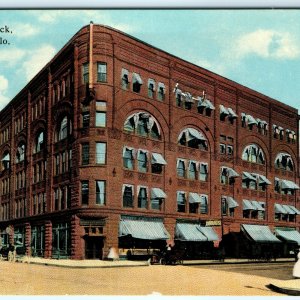 c1910s Pueblo, Colo. Central Block Litho Photo Postcard Downtown Main St Ppl A29