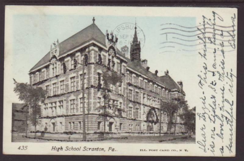 High School Scranton,PA Postcard 